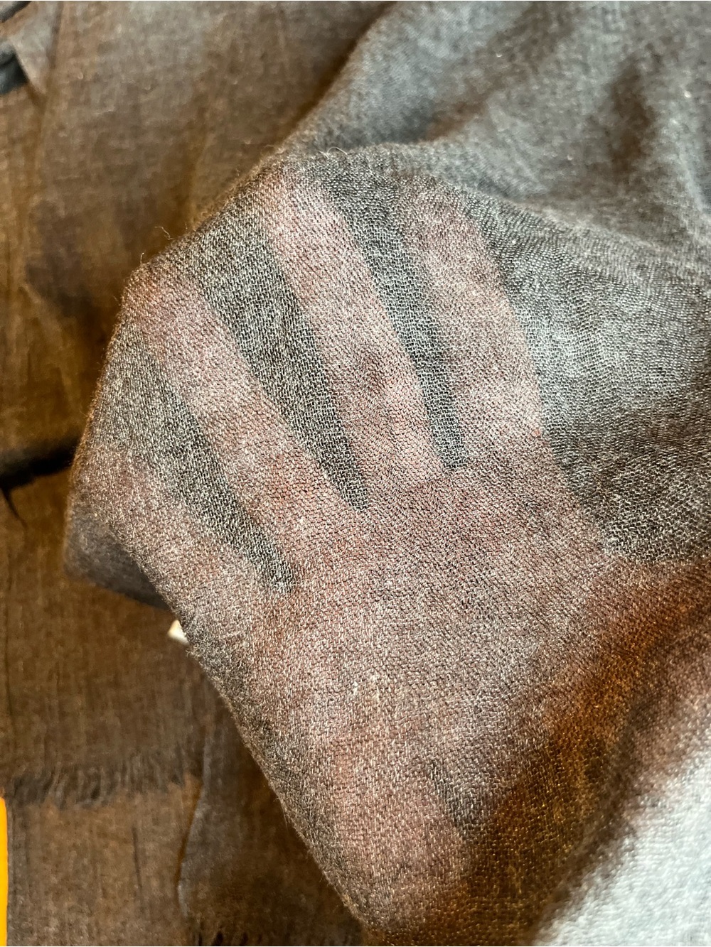 Dark Gray Fringed Knit Portola Scarf Wrap - Picture 4 of 4